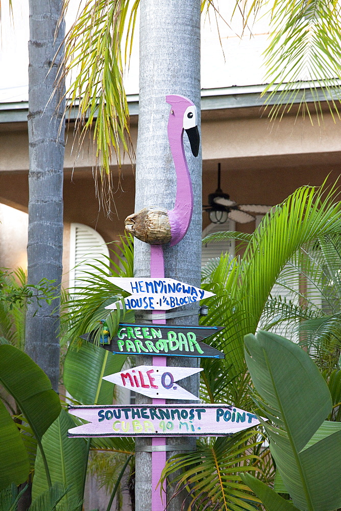 Signpost in Key West, Florida, United States of America, North America