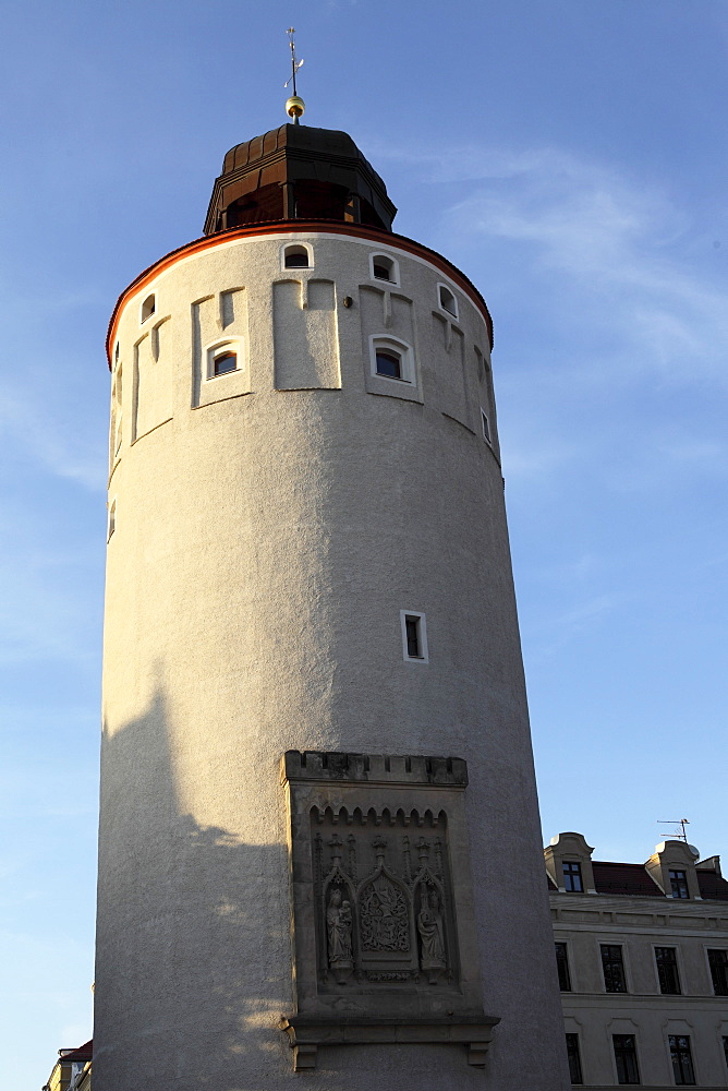 The Fat Tower (Frauenturm) (Dicke Turm), part of the medieval city defences in Goerlitz, Saxony, Germany, Europe