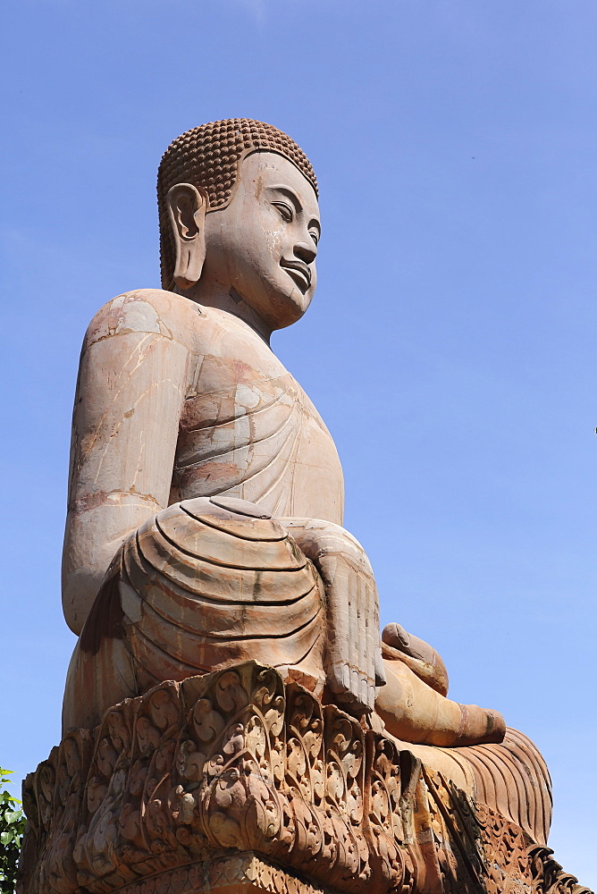 Long-eared Buddha figure at Udon Monastery (Vipassana Dhura Buddhist Centre) at Phnom Udon, Udong, Cambodia, Indochina, Southeast Asia, Asia