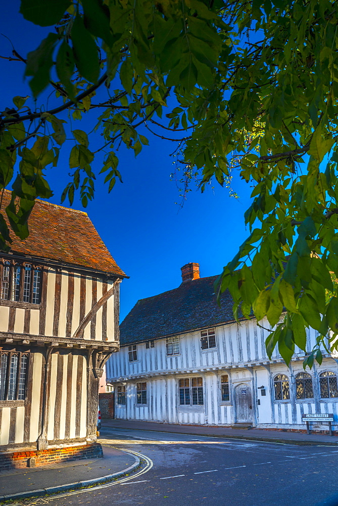 Corner of Water Street and Lady Street, Lavenham, Suffolk, England, United Kingdom, Europe