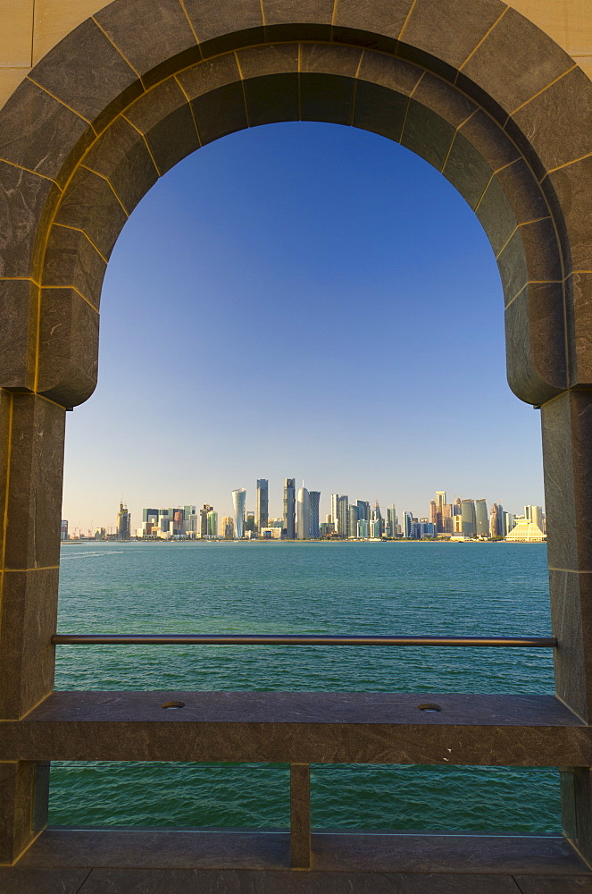 City skyline from Museum of Islamic Art, Doha, Qatar, Middle East