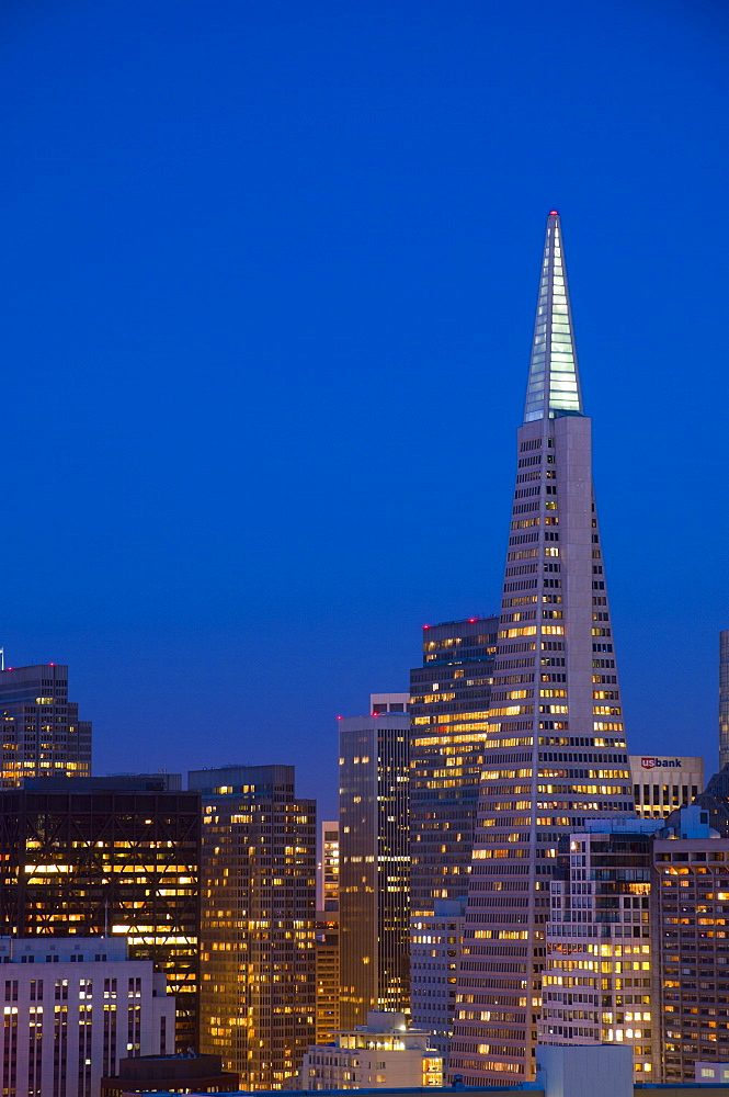 Downtown and TransAmerica Building, San Francisco, California, United States of America, North America