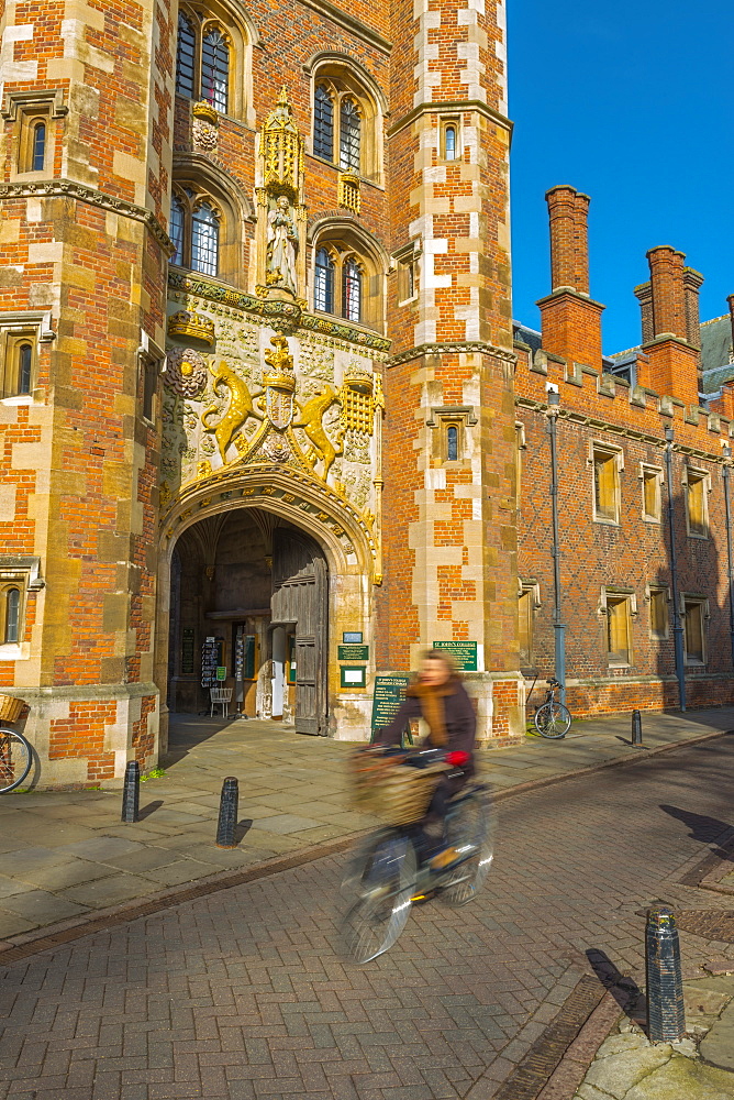 St. John's College Gate, Camrbridge University, Cambridge, Cambridgeshire, England, United Kingdom, Europe