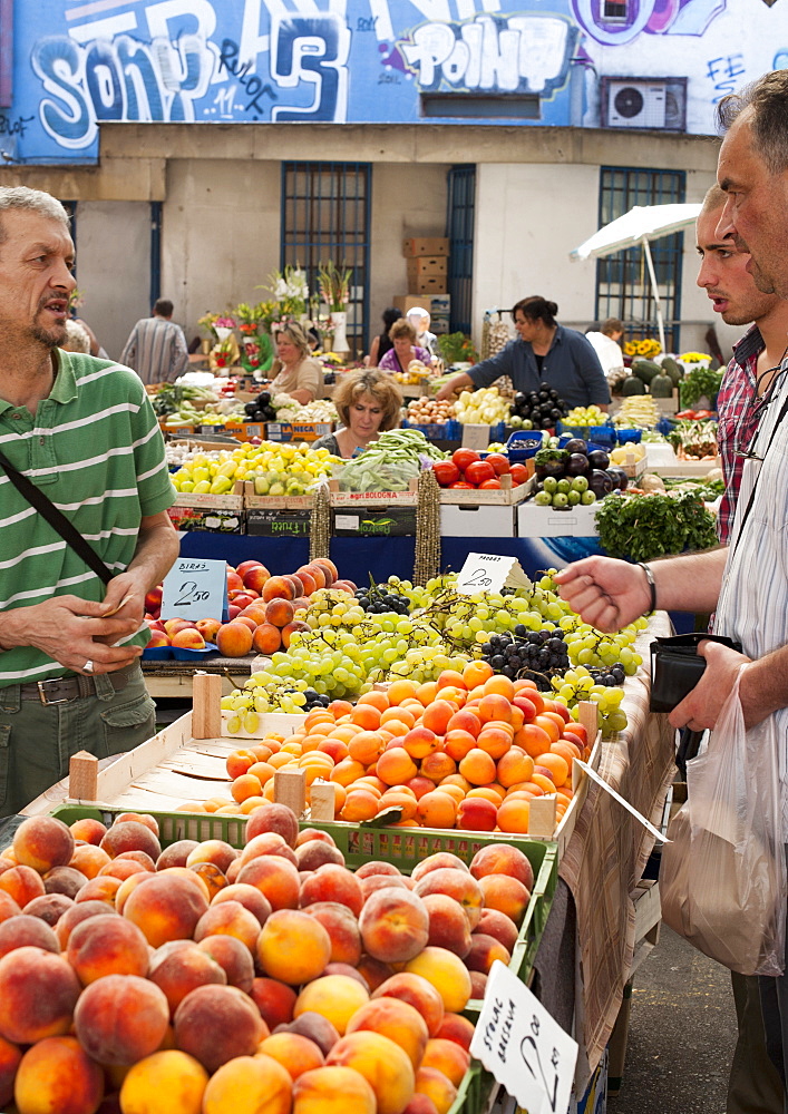 Fruit and vegetable market in Sarajevo, Bosnia and Herzegovina, Europe