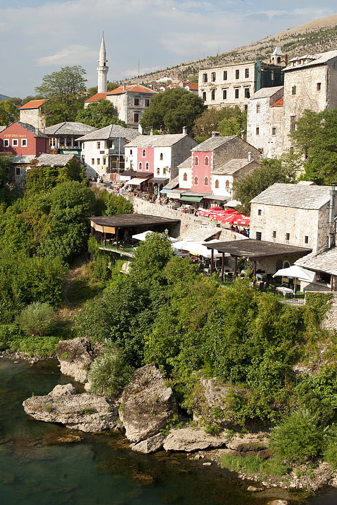 Buildings of the old town, UNESCO World Heritage Site, Mostar, Bosnia and Herzegovina, Europe