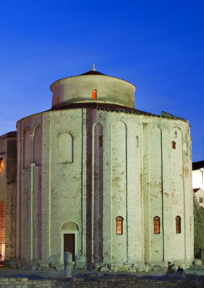 Dusk view of the church of St. Donat in Zadar, Adriatic Coast, Croatia, Europe