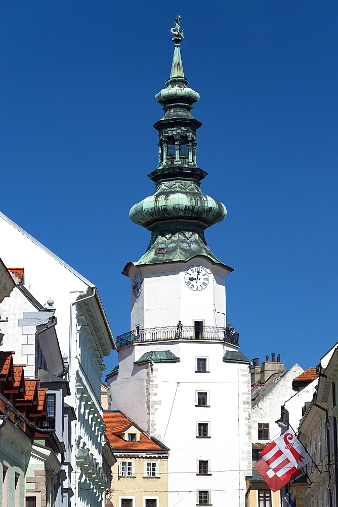 The St. Michael's Gate Tower in Bratislava, Slovakia, Europe