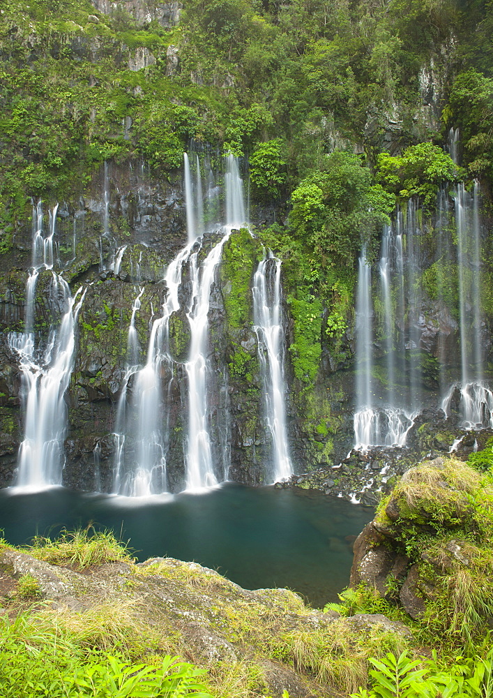 Cascades (waterfall) de Grande Coude on the French island of Reunion in the Indian Ocean, Africa