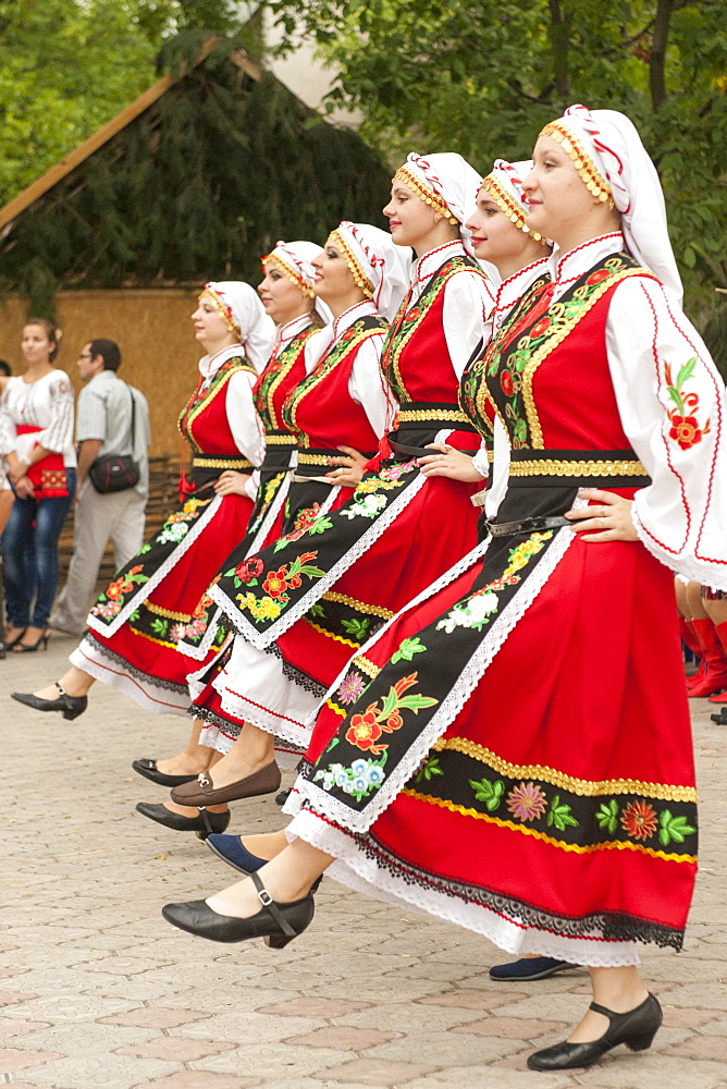 Women dancing during Independence Day festivities in Tiraspol, Transnistria, Moldova, Europe