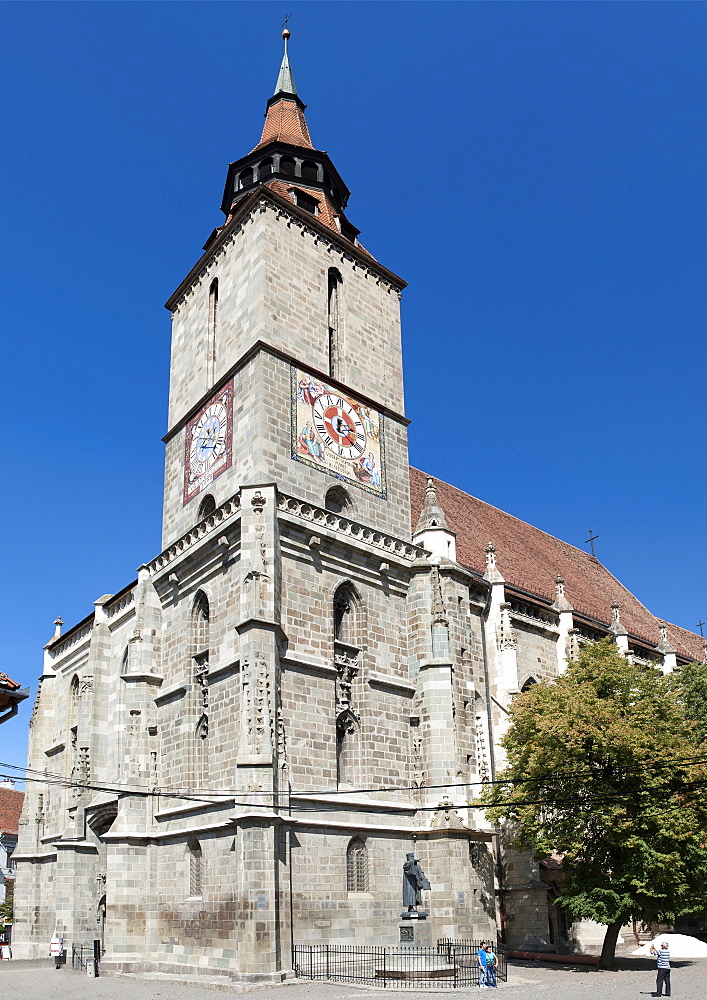 The Black Church in the old town of Brasov, a city in the central Transylvania region of Romania, Europe