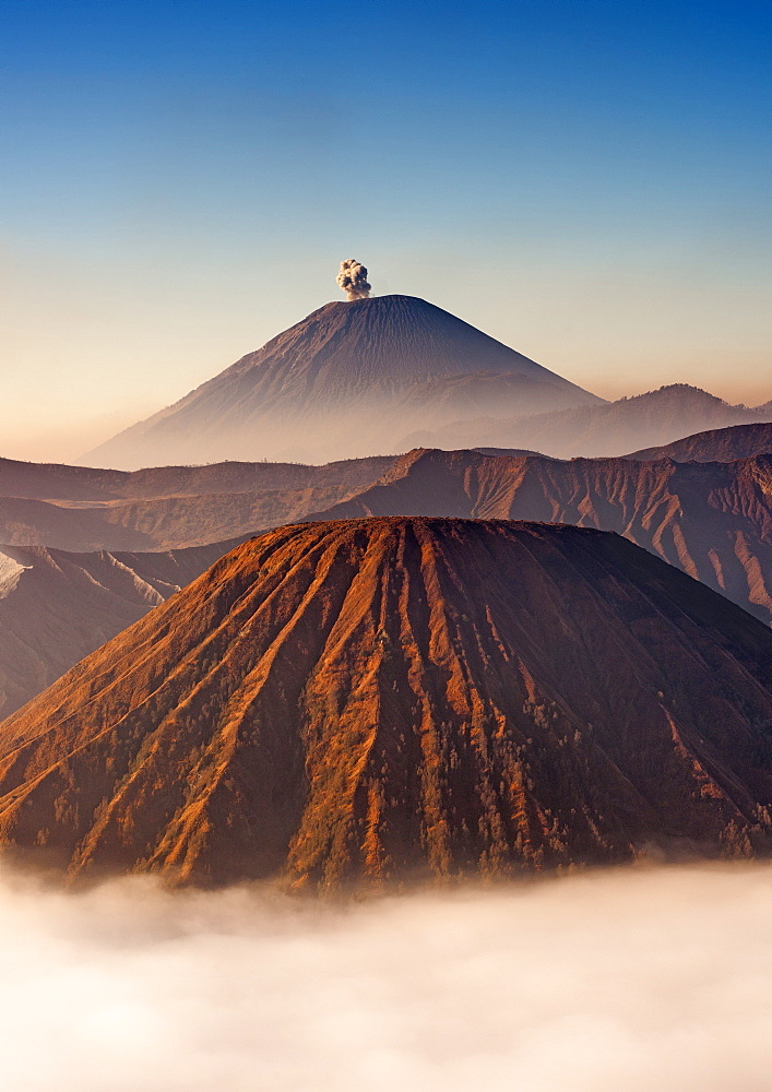 Gunung Semeru, an active stratovolcano in Bromo Tengger Semeru National Park, Java, Indonesia.