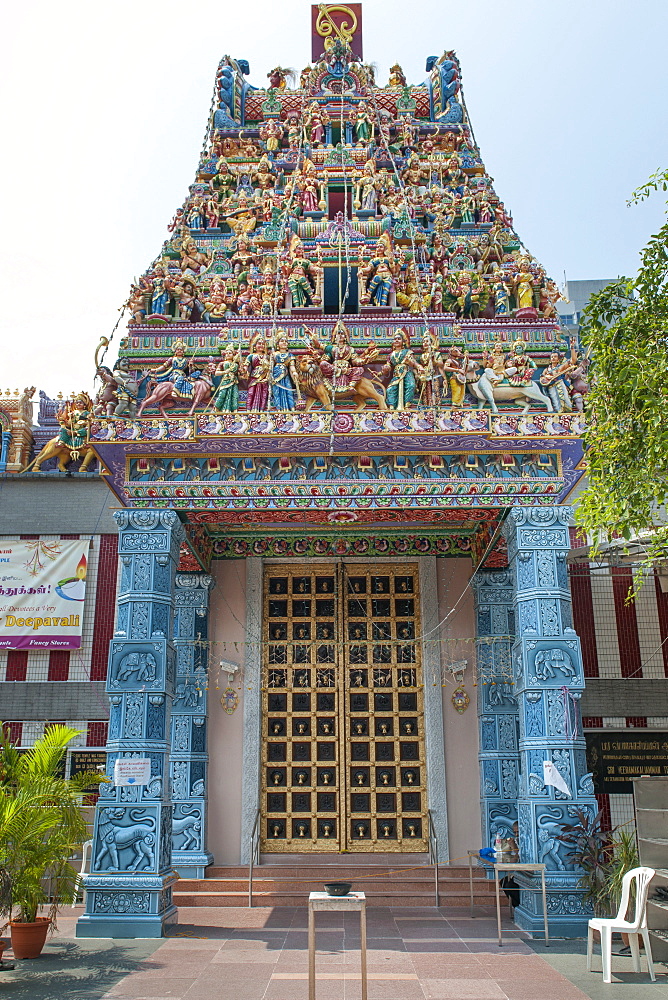 Sri Veeramakaliamman Temple on Serangoon Road in the Little India district of Singapore.