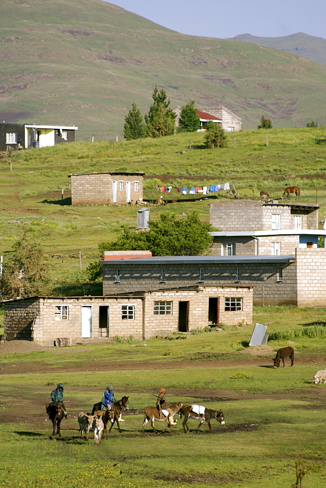 The village of Semonkong in Lesotho, Africa