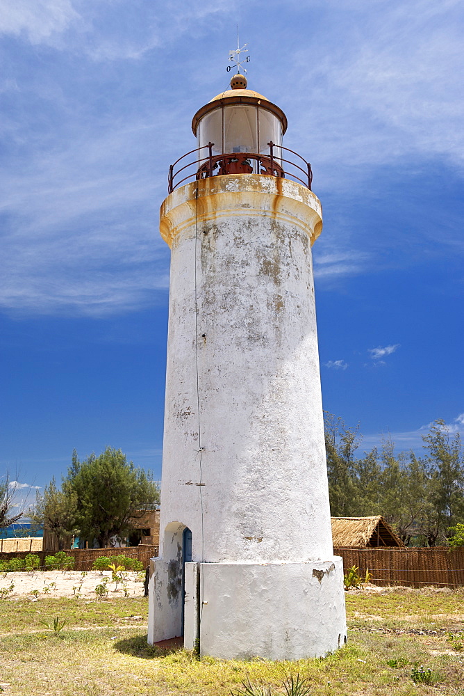 The Barra beach lighthouse near Inhambane in southern Mozambique.