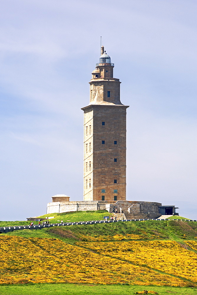 The Torre de Hercules (Tower of Hercules) which was converted into a lighthouse in 1791. It is in the town of La Corun~a along the Atlantic coast of Spain's Galicia region.