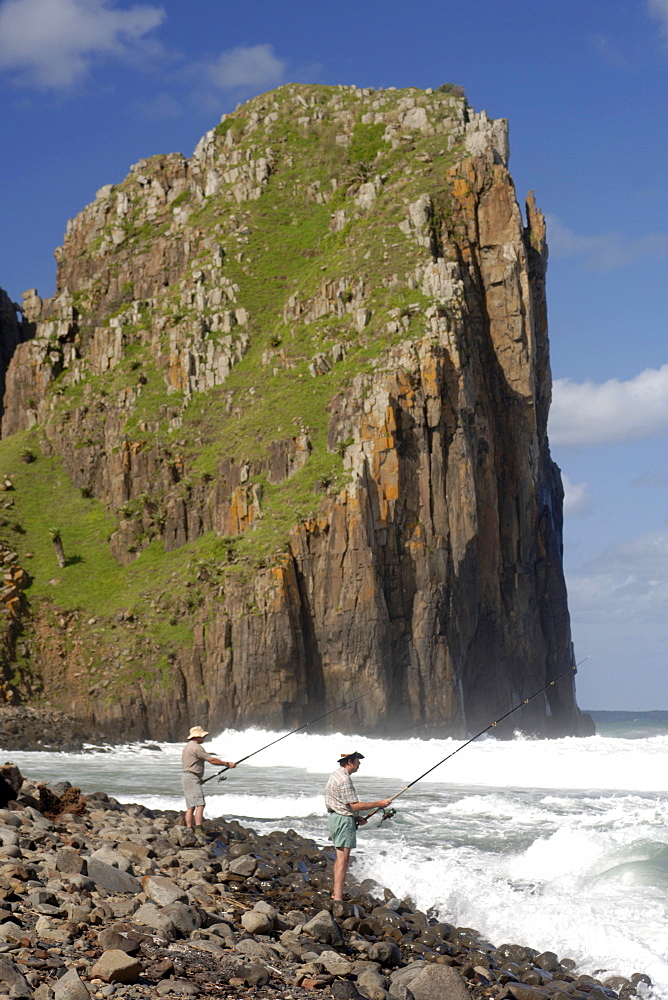 Fishermen on the wild coast near Hole in the Wall in a region of South Africa's Eastern Cape Province formerly known as the Transkei.