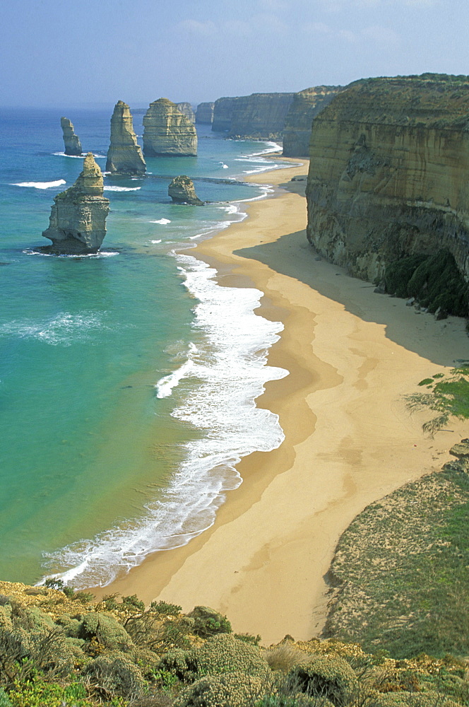 Sea stacks and dramatic limestone cliffs at The Twelve Apostles, Port Campbell National Park, Great Ocean Road, Victoria, Australia, Pacific