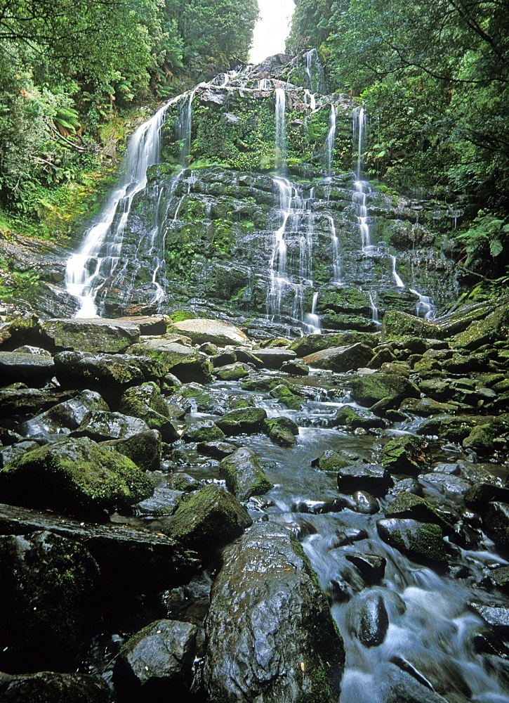 Russell Falls, the biggest attraction at Mount Field National Park, the south, Tasmania, Australia, Pacific