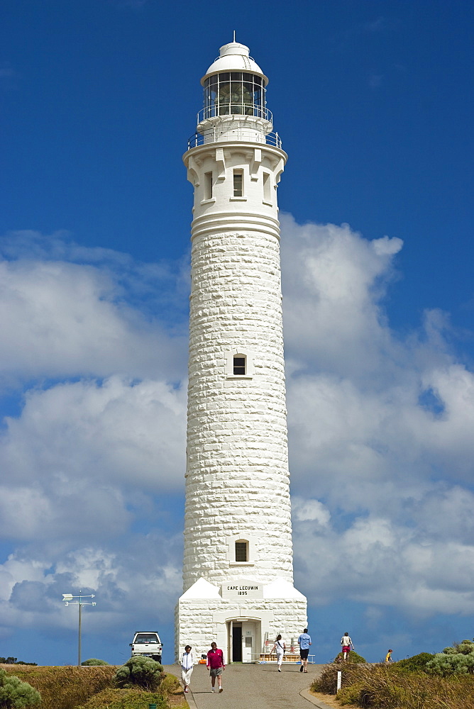 The lighthouse dating from 1895 at Cape Leeuwin, the south western tip of the continent. Augusta-Margaret River Shire,  Western Australia, Australia, Pacific