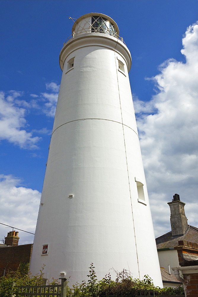 The town centre lighthouse, built of brick in 1890, a Grade II listed building and 31m tall, Southwold, Suffolk, England, United Kingdom, Europe