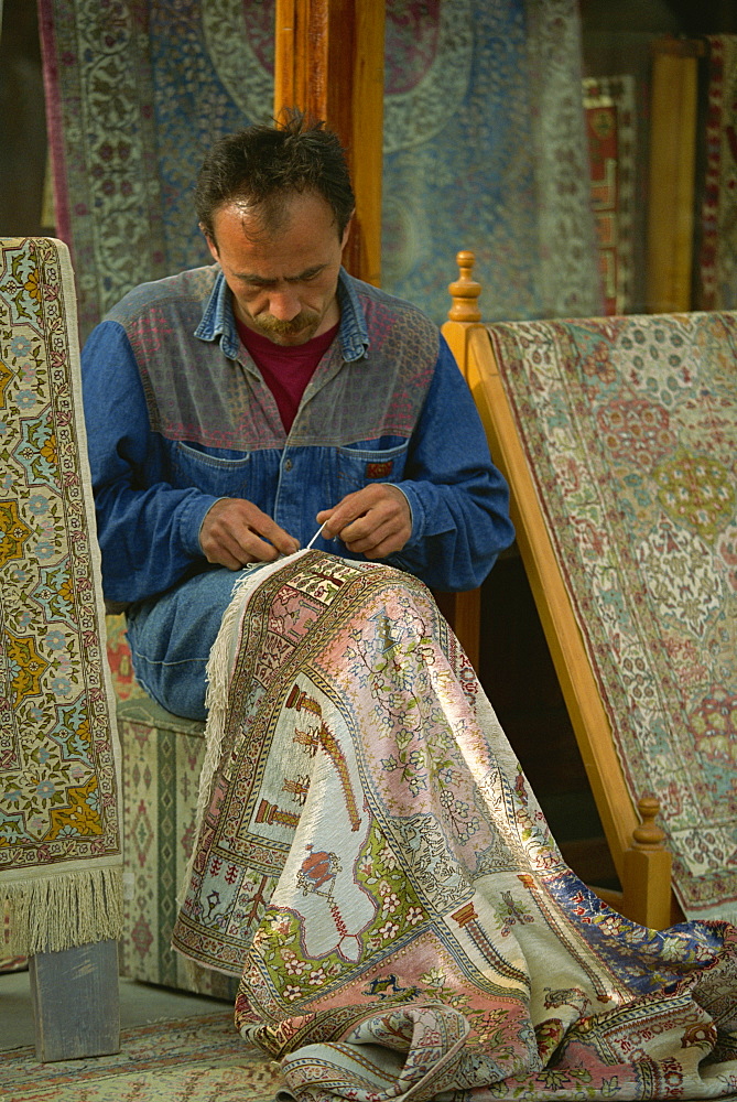 Carpetmaker, Side, Anatolia, Turkey, Asia Minor, Eurasia