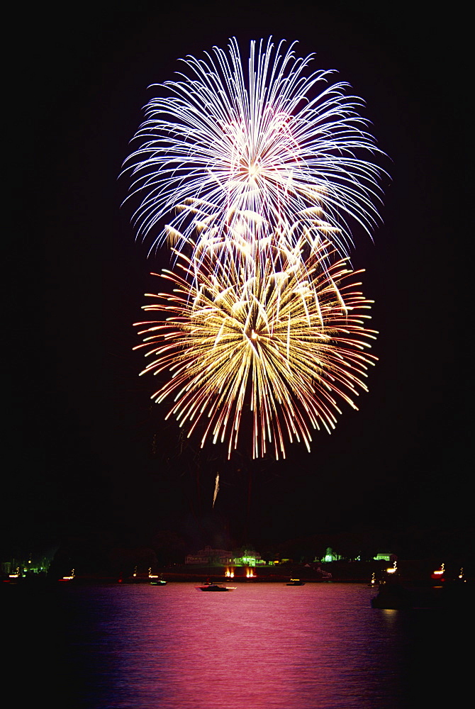 Fourth of July firework display, Portsmouth, Rhode Island, New England, United States of America, North America