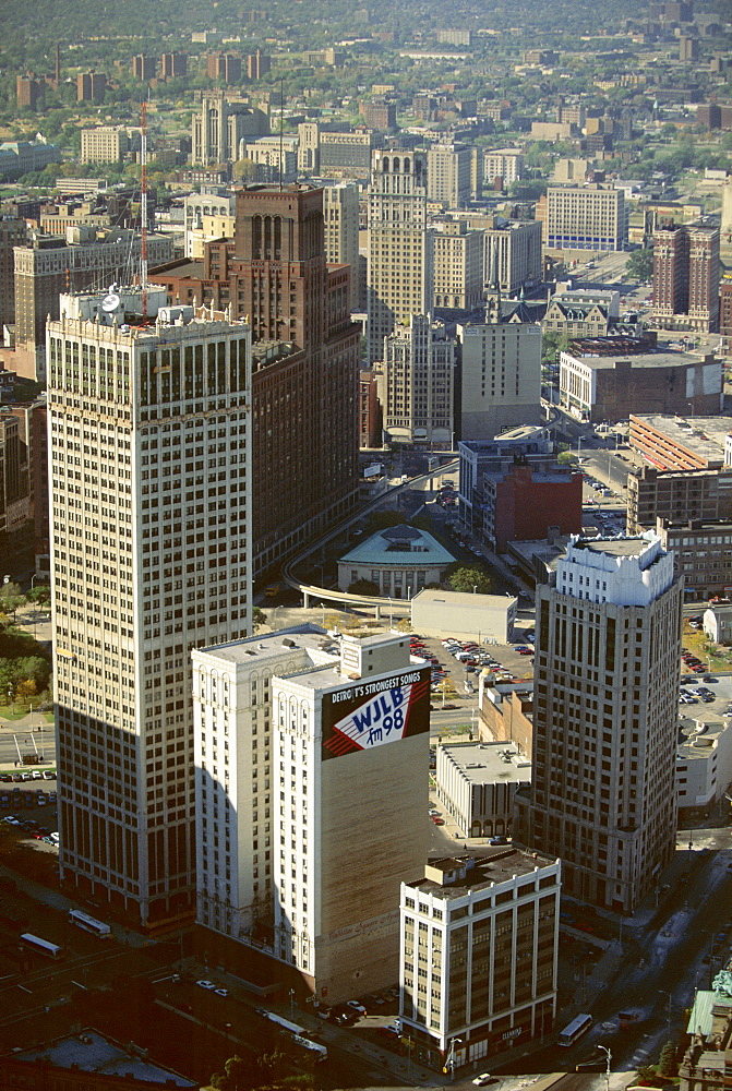 Tower blocks, downtown, Detroit, Michigan, United States of America (USA), North America