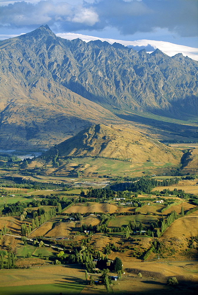 The Shotover Valley and The Remarkables from Coronet Peak in the scenic area near Queenstown in west Otago, South Island, New Zealand, Pacific