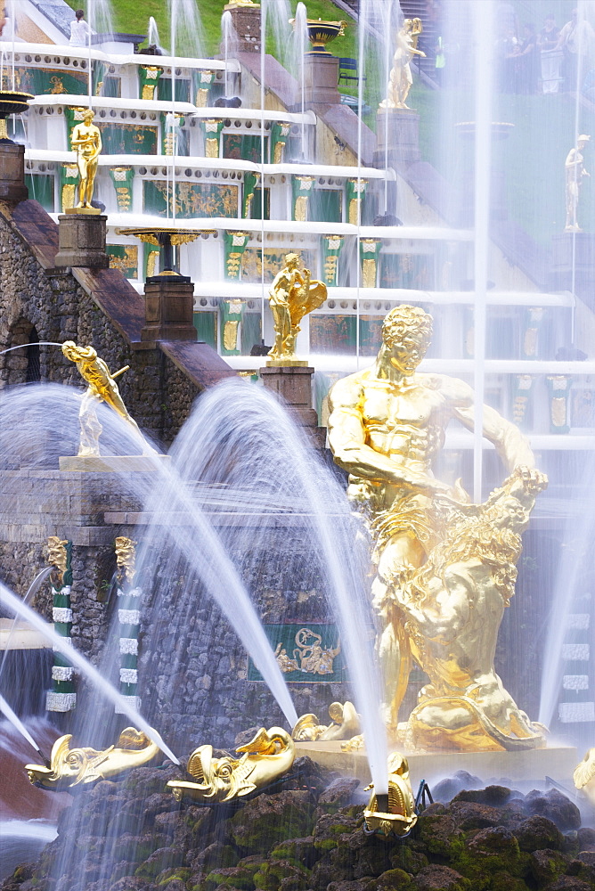 Samson fountain, Peterhof Grand Cascade, Petrodvorets, St. Petersburg, Russia, Europe 