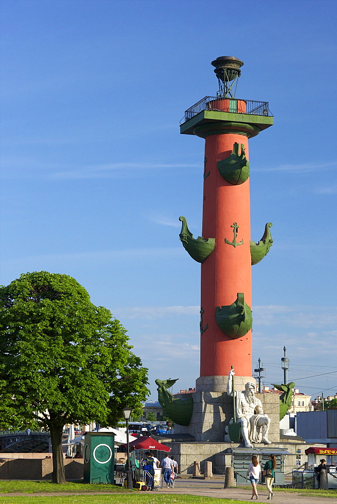 Rostral Column, Strelka of Vasilievsky Island, St. Petersburg, Russia, Europe 