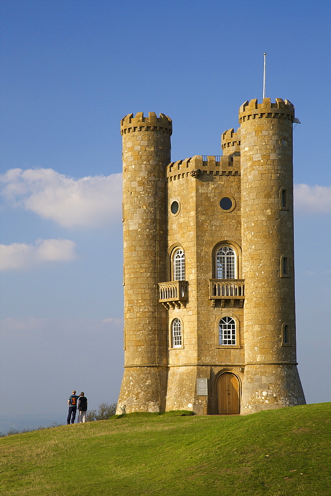 Broadway Tower in autumn sunshine, Cotswolds, Worcestershire, England, United Kingdom, Europe