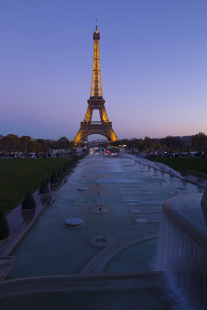 Eiffel Tower in the evening, Paris, France, Europe