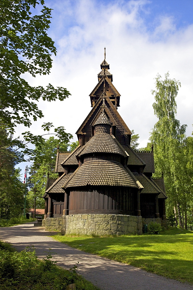 Gol 13th century Stavkirke (Wooden Stave Church), Norsk Folkemuseum (Folk Museum), Bygdoy, Oslo, Norway, Scandinavia, Europe