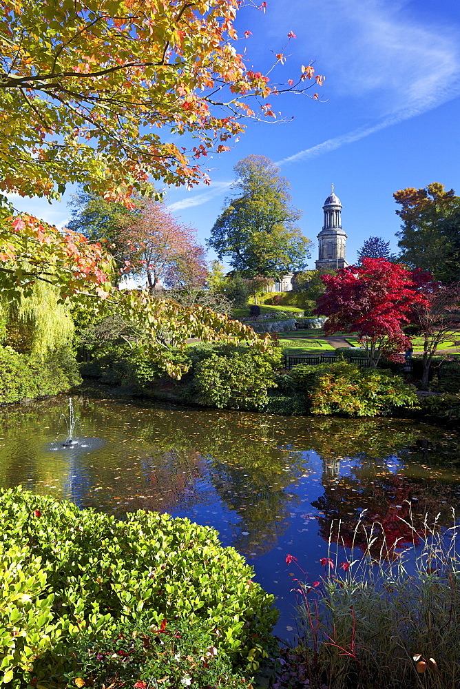 The Dingle and St. Chads Church, Quarry Park, Shrewsbury, Shropshire, England, United Kingdom, Europe