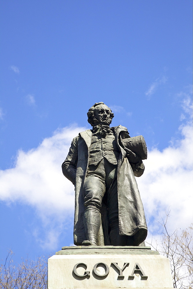 Monument to Francisco de Goya, Puerta Alte de Goya, near entrance to the Museo del Prado Museum and Art Gallery, Madrid, Spain, Europe