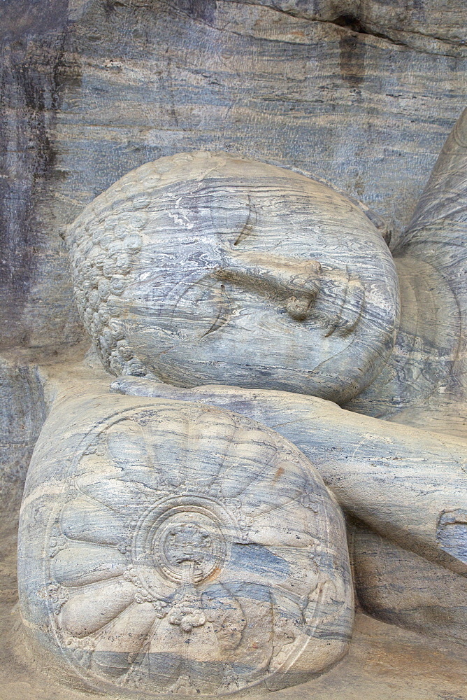 Reclining Buddha in Nirvana, Gal Vihara Rock Temple, Polonnaruwa, Sri Lanka, Asia