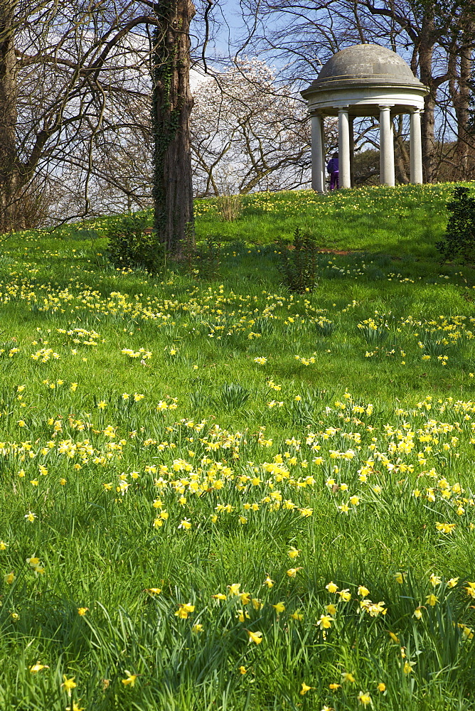 Temple of Aeolus in spring, Royal Botanic Gardens, Kew, UNESCO World Heritage Site, London, England, United Kingdom, Europe