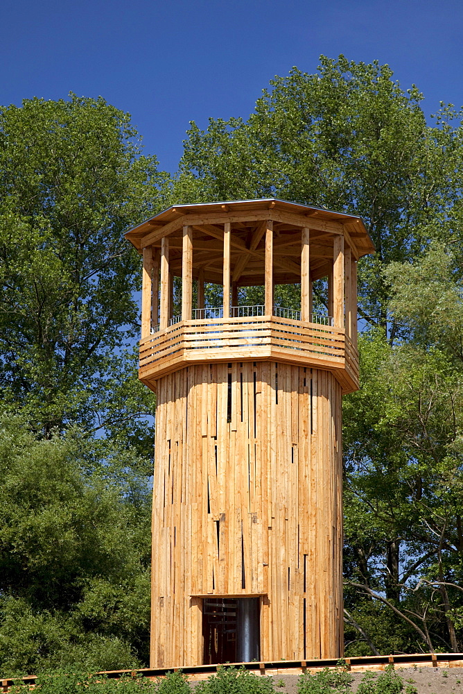 Observation tower, Walkway and Tower by Tadashi Kawamata, Emscher Kunst 2010 arts project, Ruhr 2010 European Capital of Culture, Recklinghausen-Suderwich, Ruhr area, North Rhine-Westphalia, Germany, Europe