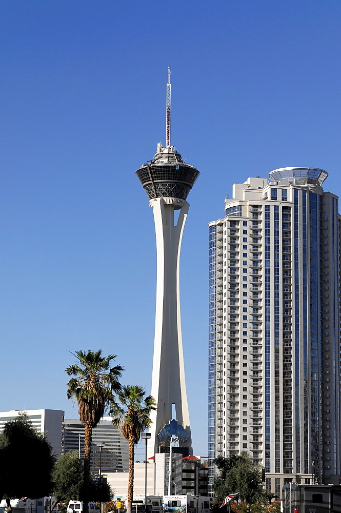 Stratosphere Tower, observation tower with casino and hotel, Las Vegas, Nevada, USA, North America