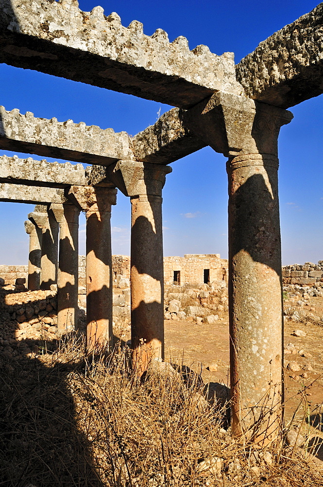 Byzantine ruin at the archeological site of Ruweiha, Dead Cities, Syria, Middle East, West Asia