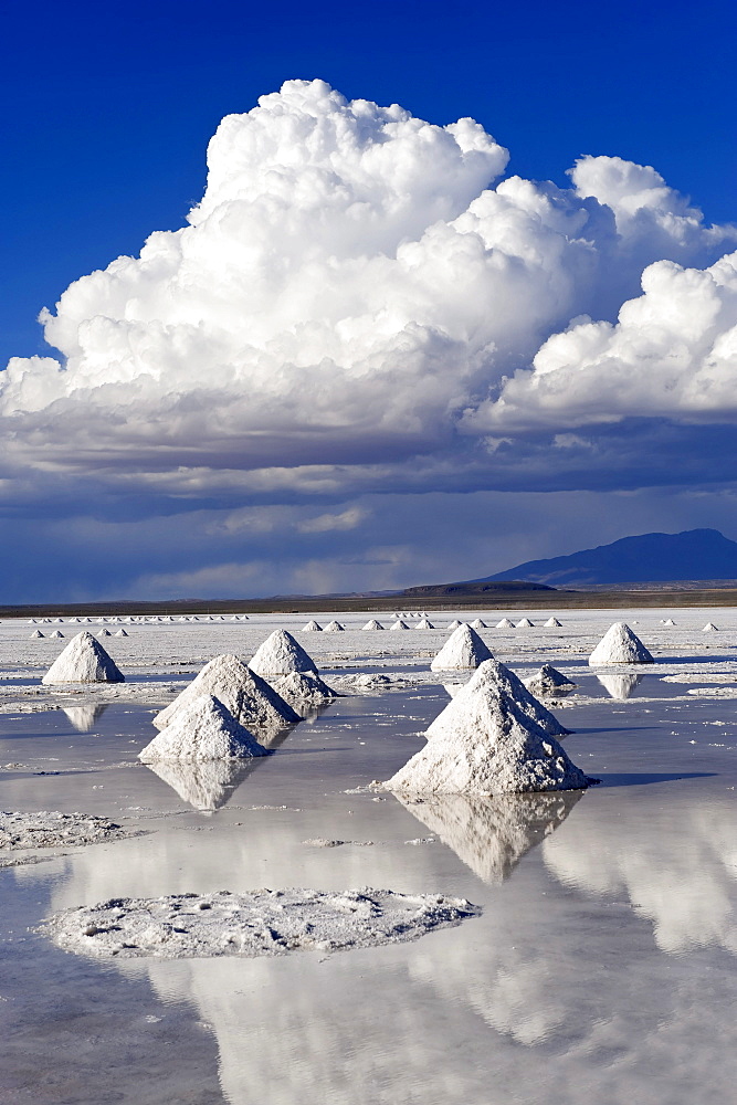 Salt cones, Salar de Uyuni, Potosi, Bolivia, South America