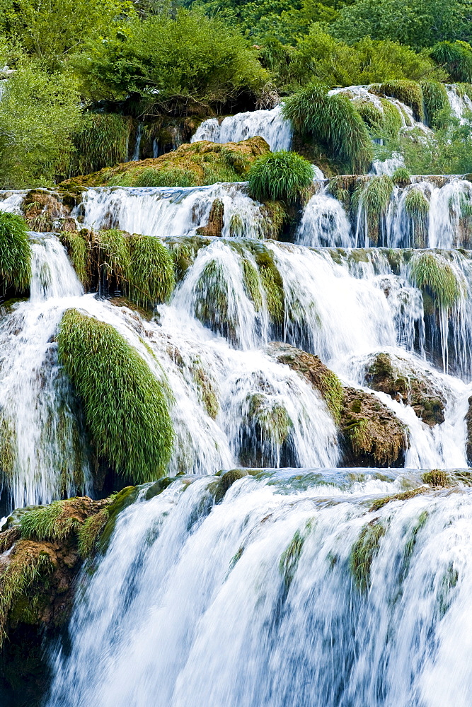 Waterfalls, Krka National Park, Sibenik-Knin County, Croatia, Europe