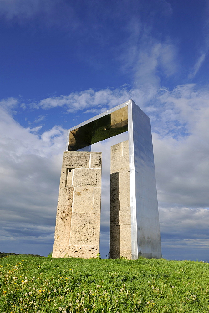 Gate of Knowledge, artwork made from Lindabrunner conglomerate stone, Symposium Lindabrunn, Triestingtal, Lower Austria, Austria, Europe