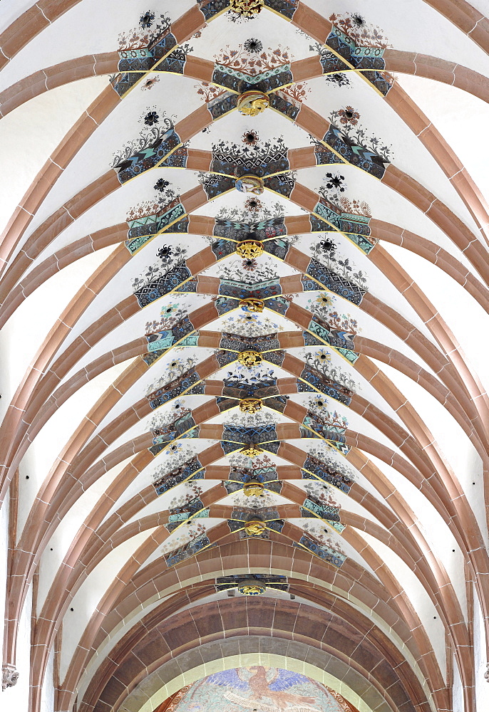 Interior, nave of the Lay Church, rib vaulting, Maulbronn Monastery, Cistercian Abbey, UNESCO World Heritage Site, Kraichgau, Baden-Wuerttemberg, Germany, Europe