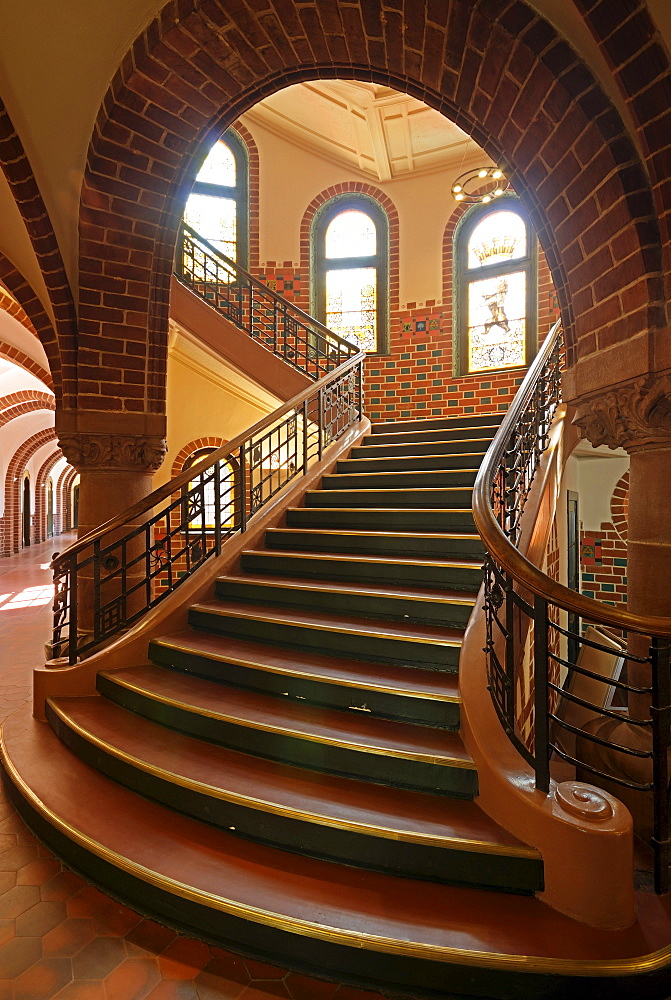 Town hall of Koepenick, interior, staircase, where the Captain of Koepenick walked down the stairs, Berlin Koepenick, Berlin, Germany, Europe