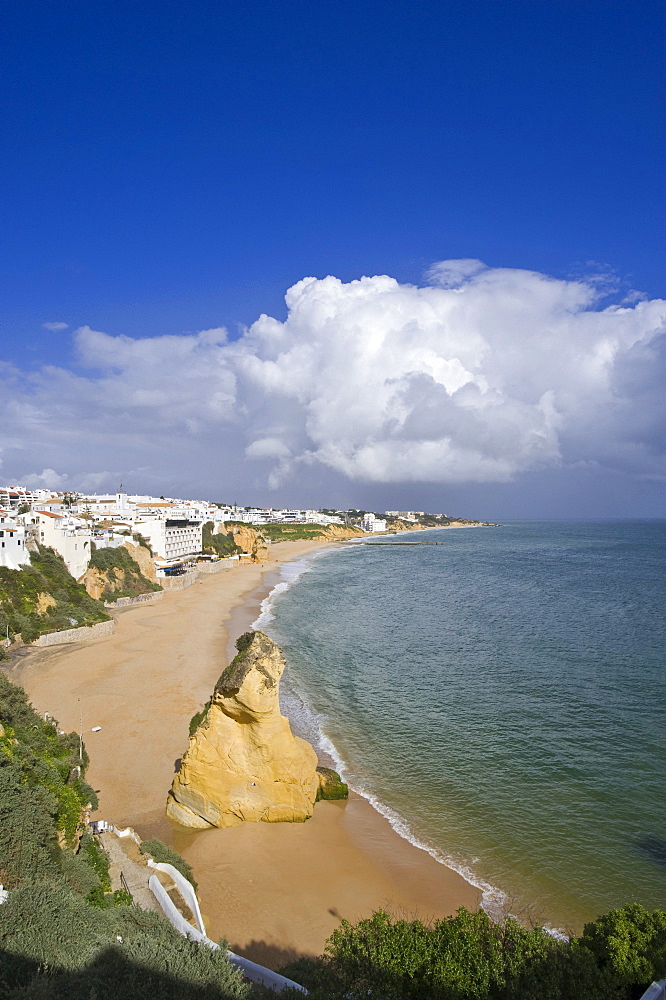 Cityscape with beach, Albufeira, Algarve, Portugal, Europe