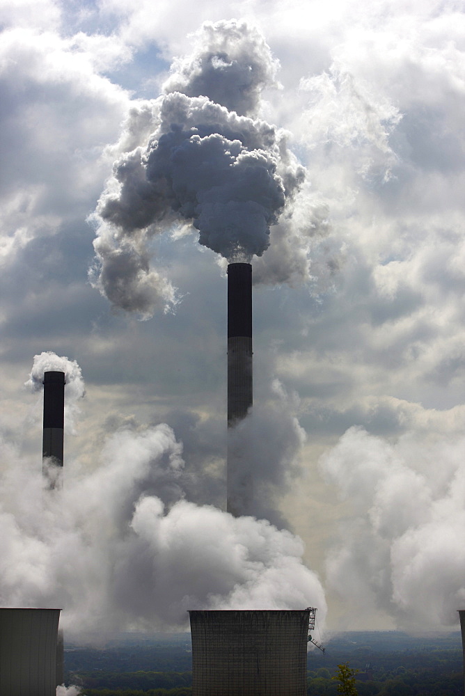 Industrial chimneys, exhausts, Germany, Europe