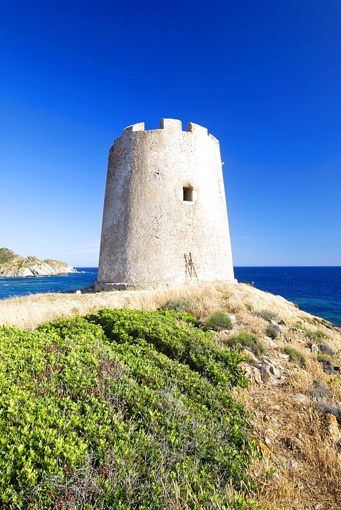 Saracen Tower of Piscinni, Costa del Sud, Sulcis Province, Sardinia, Italy, Europe