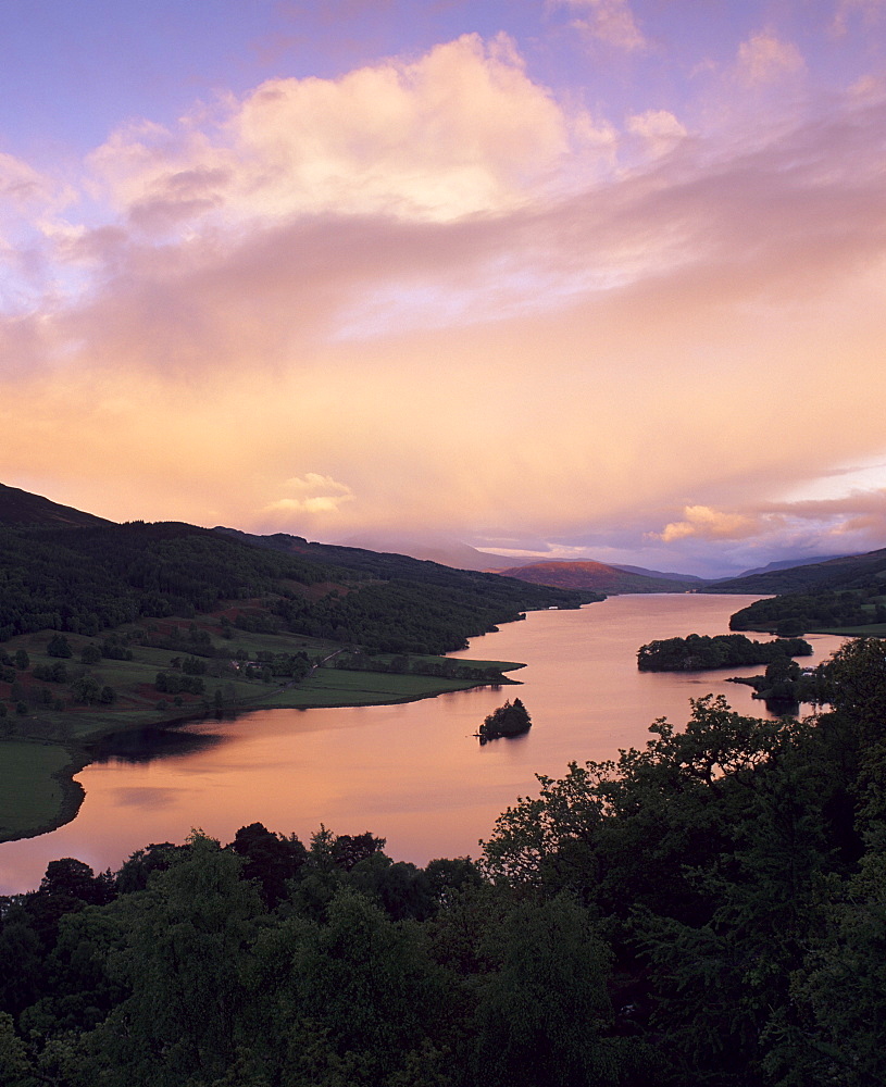 View from Queen's View on Loch Tummel, Tayside Region, Scotland, United Kingdom, Europe