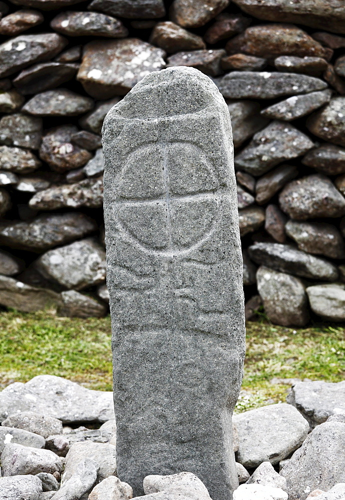 Pillar Stone, Pillarstone, Gallarus Oratory, Dingle Peninsula, County Kerry, Ireland, British Isles, Europe